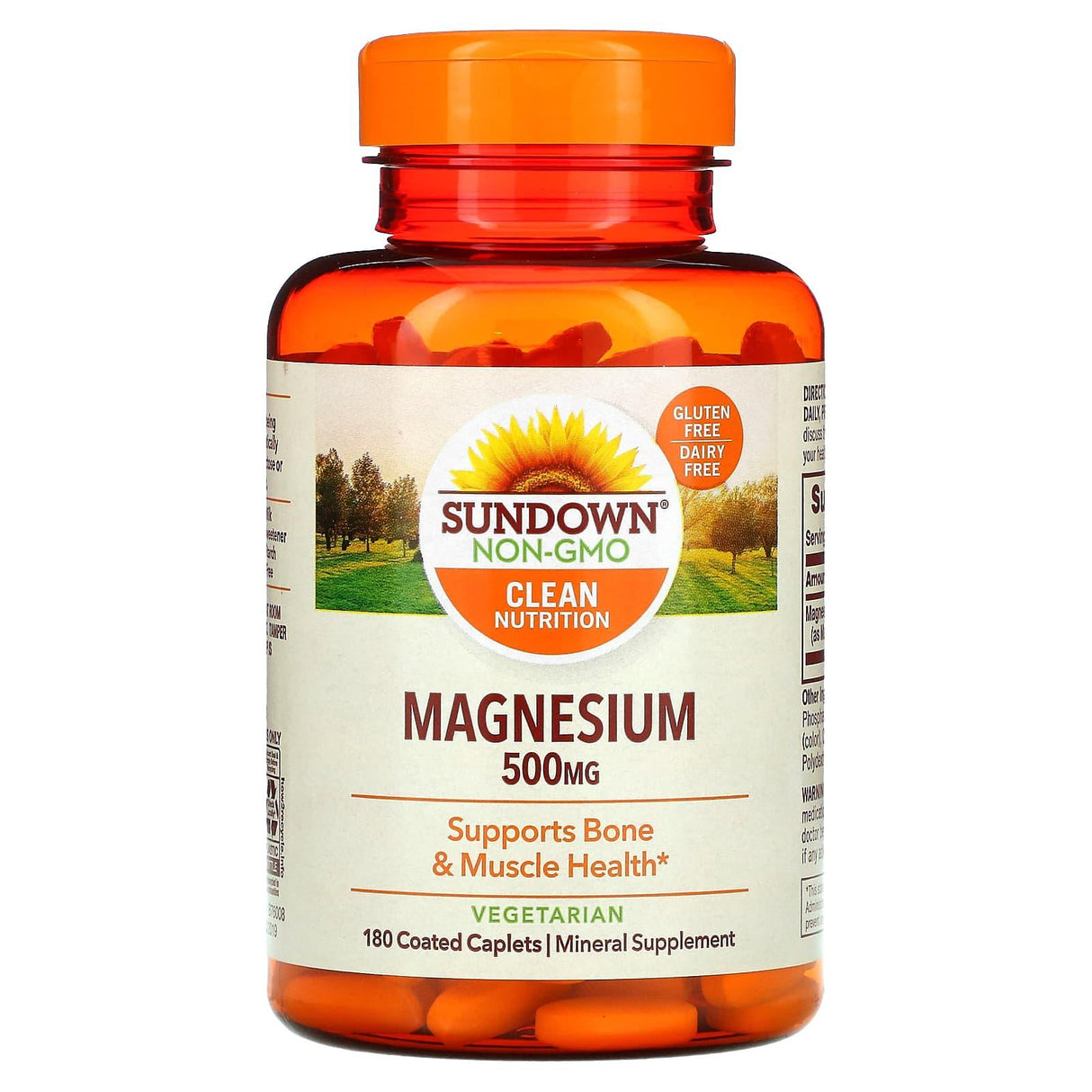 Sundown Naturals, Magnesium, 500 mg, 180 Coated Caplets - Supply Center USA