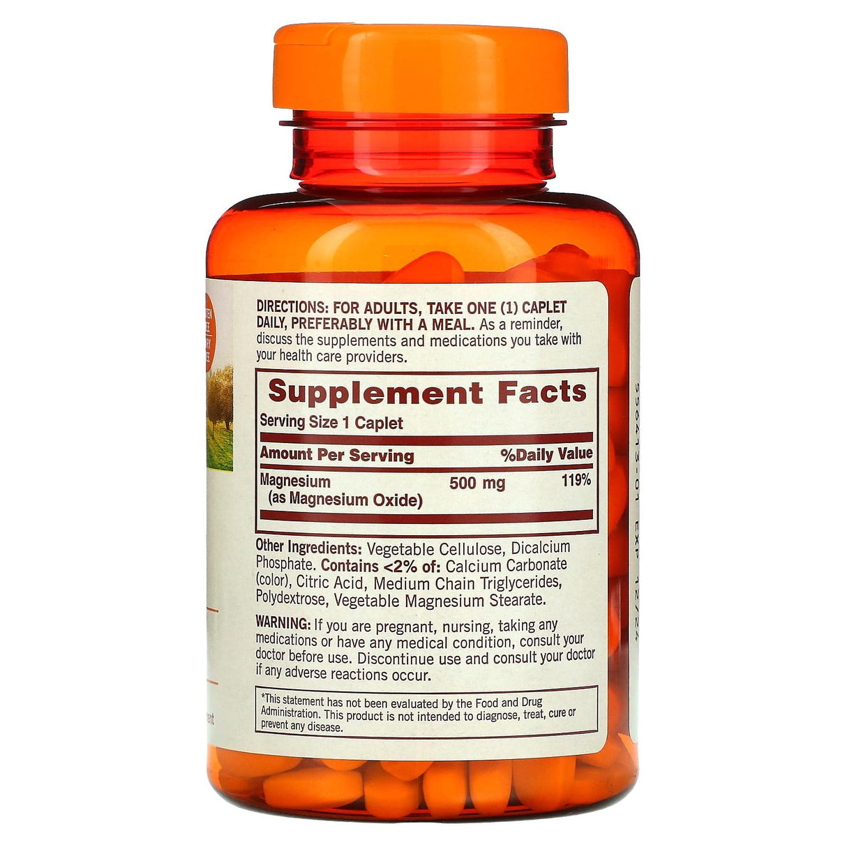 Sundown Naturals, Magnesium, 500 mg, 180 Coated Caplets - Supply Center USA