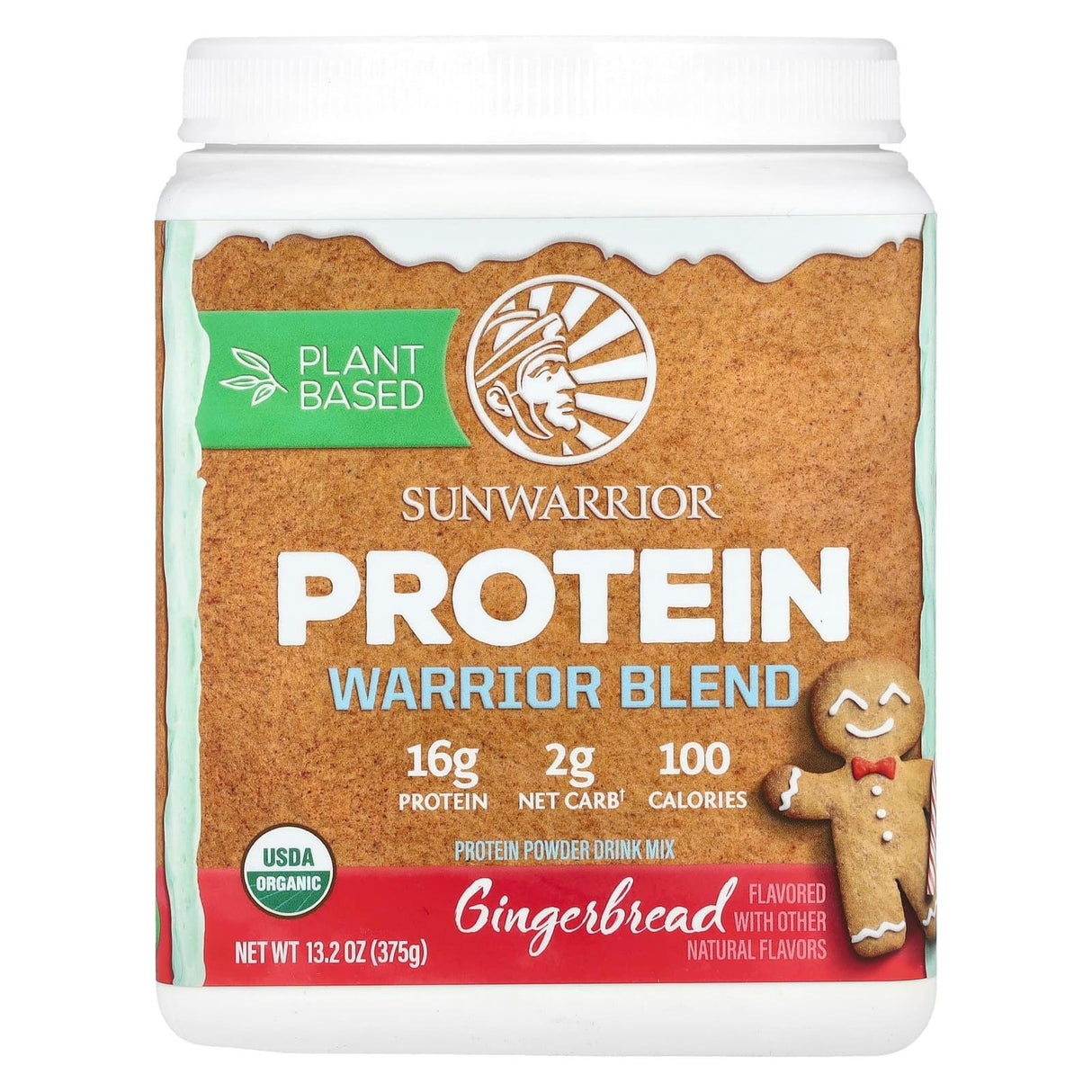 Sunwarrior, Protein Warrior Blend, Gingerbread , 13.2 oz (375 g) - Supply Center USA