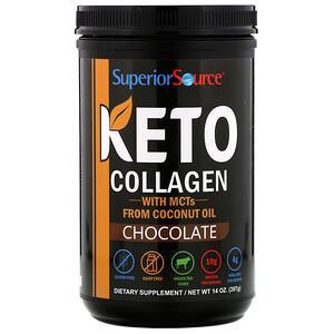 Superior Source, Keto Collagen Powder with MCTs, Chocolate, 14 oz (397 g) - Supply Center USA