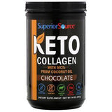 Superior Source, Keto Collagen Powder with MCTs, Chocolate, 14 oz (397 g) - Supply Center USA
