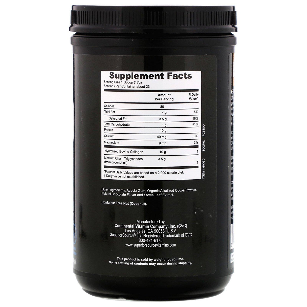 Superior Source, Keto Collagen Powder with MCTs, Chocolate, 14 oz (397 g) - Supply Center USA