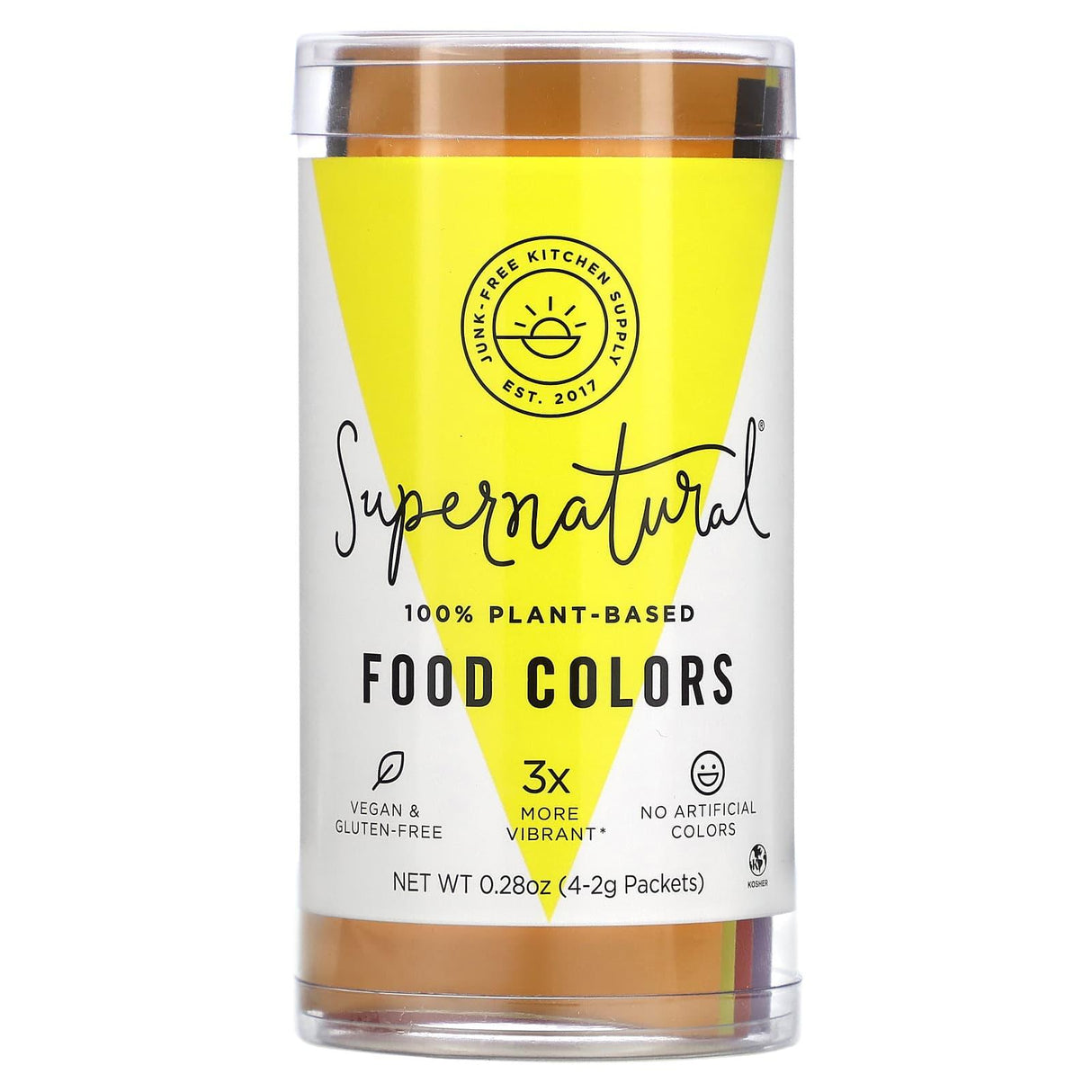 Supernatural Kitchen, 100% Plant-Based Food Colors, 4 Packets, 0.28 oz (2 g) Each - Supply Center USA