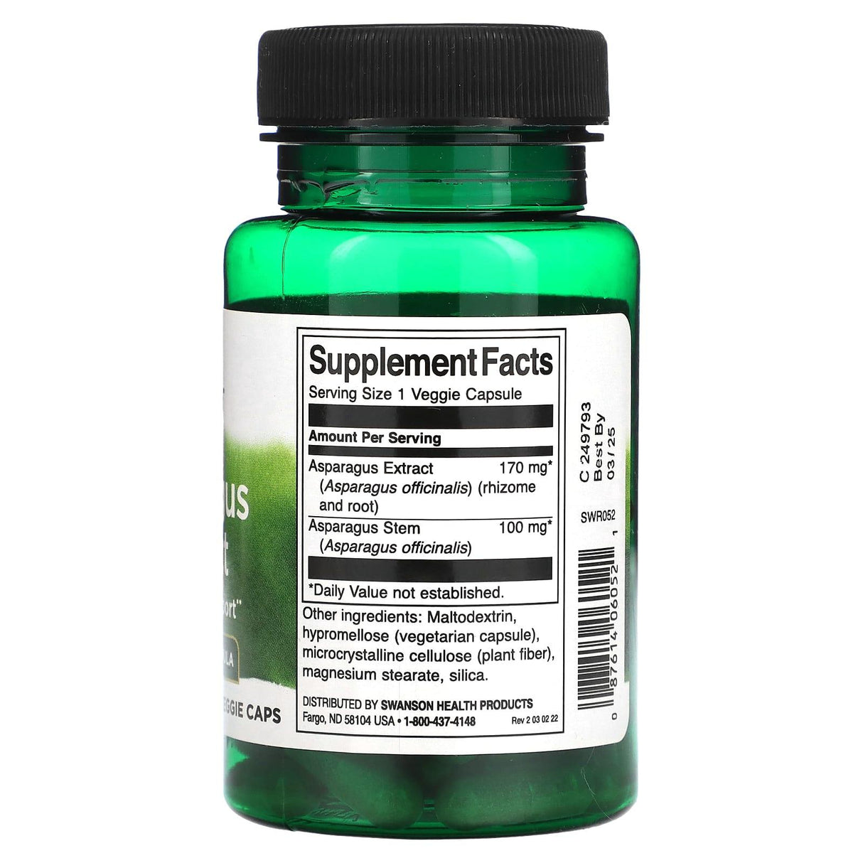 Swanson, Asparagus Extract, 60 Veggie Caps - Supply Center USA