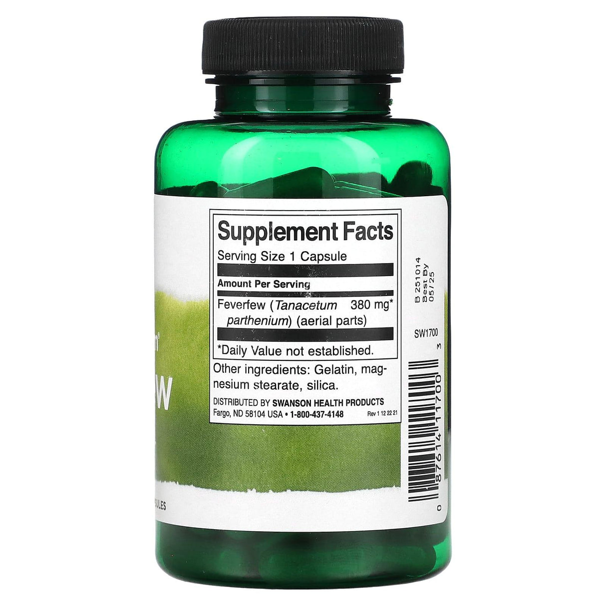 Swanson, Full Spectrum Feverfew, 380 mg, 100 Capsules - Supply Center USA