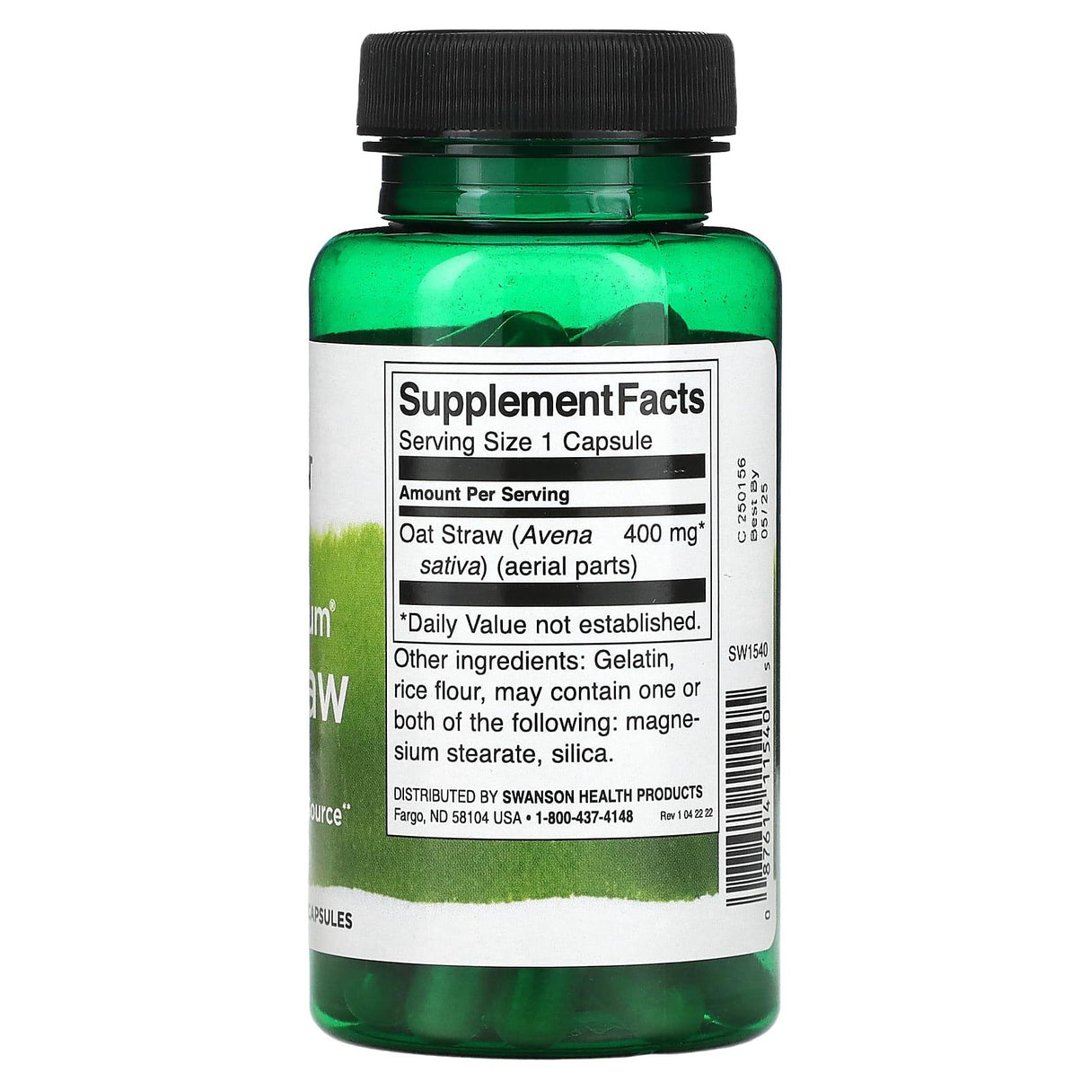Swanson, Full Spectrum Oat Straw, 400 mg, 60 Capsules - Supply Center USA