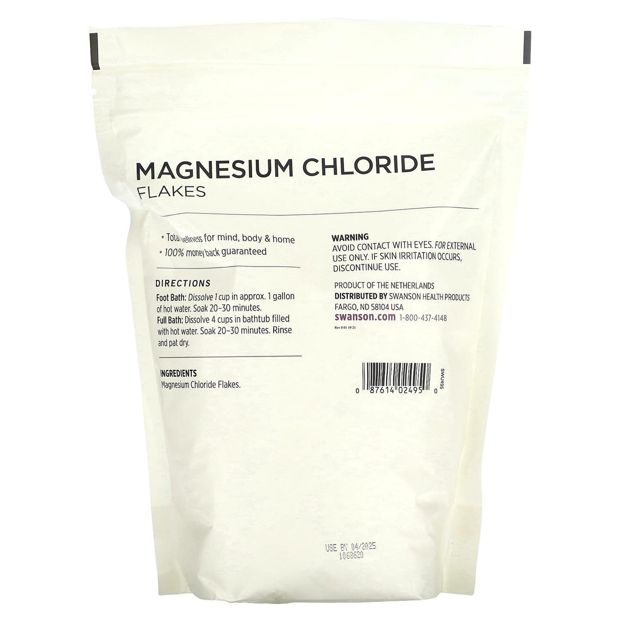 Swanson, Magnesium Chloride Flakes, 1.65 lb (0.75 kg) - Supply Center USA