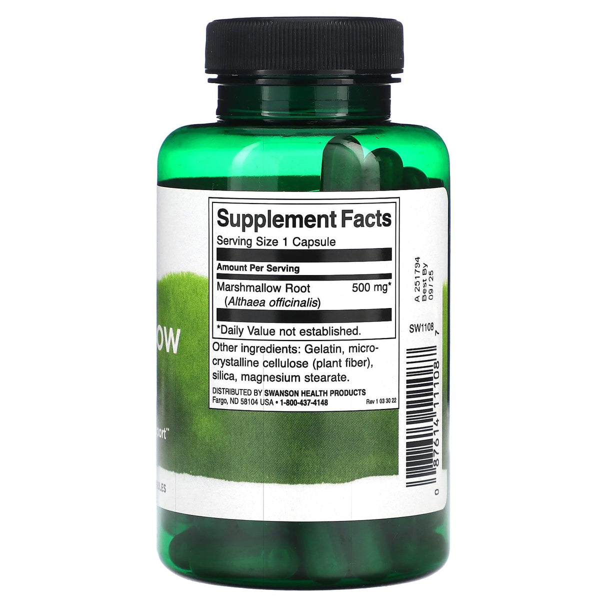 Swanson, Marshmallow Root, 500 mg, 90 Capsules - Supply Center USA