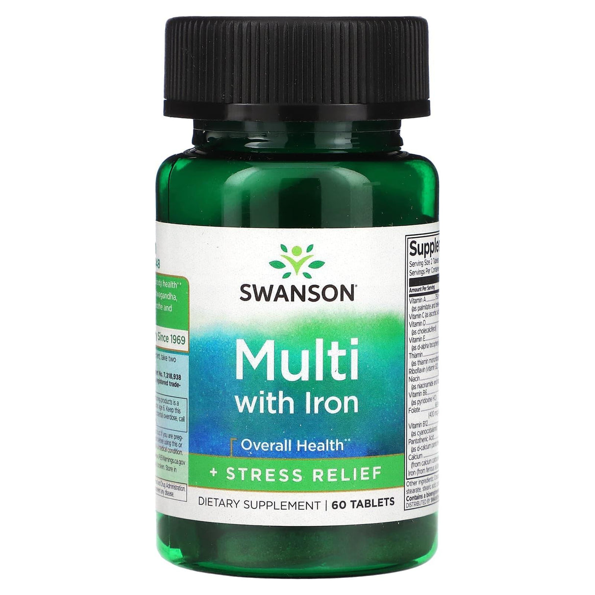 Swanson, Multi with Iron + Stress Relief, 60 Tablets - Supply Center USA