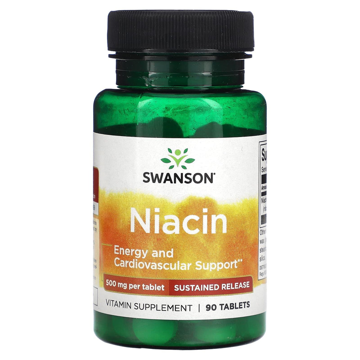 Swanson, Niacin, Sustained Release, 500 mg, 90 Tablets - Supply Center USA