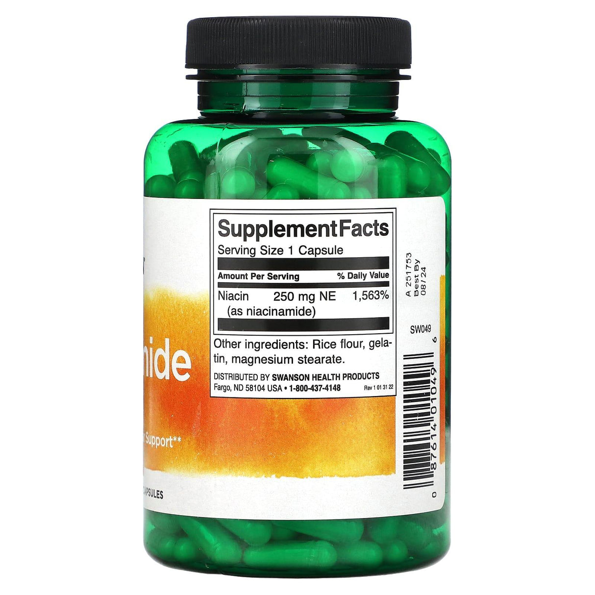 Swanson, Niacinamide, 250 mg, 250 Capsules - Supply Center USA