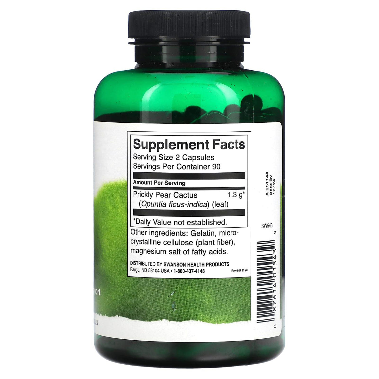 Swanson, Prickly Pear Nopal Cactus, 650 mg, 180 Capsules - Supply Center USA
