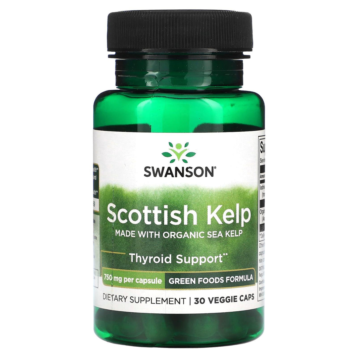 Swanson, Scottish Kelp, Made With Organic Sea Kelp, 750 mg, 30 Veggie Capsules - Supply Center USA