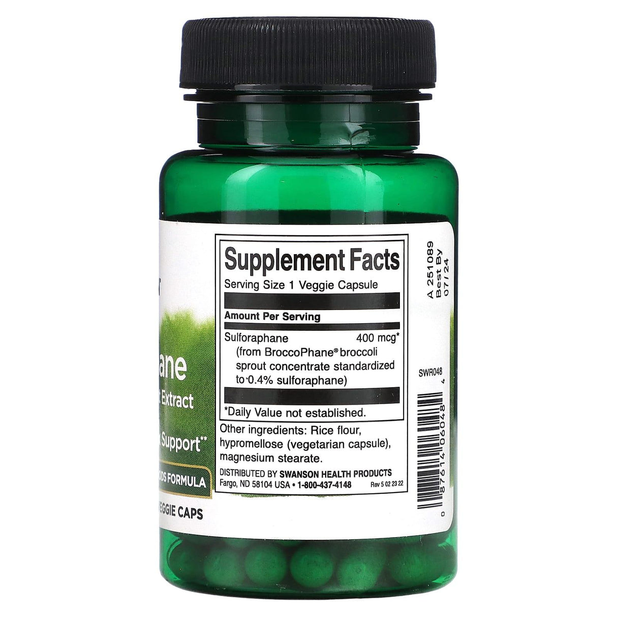 Swanson, Sulforaphane from Broccoli Sprout Extract, 400 mcg, 60 Veggie Caps - Supply Center USA