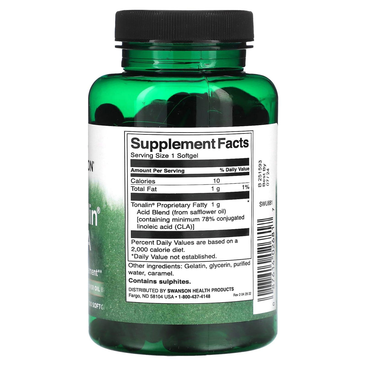 Swanson, Tonalin CLA, 1,000 mg, 180 Softgels - Supply Center USA
