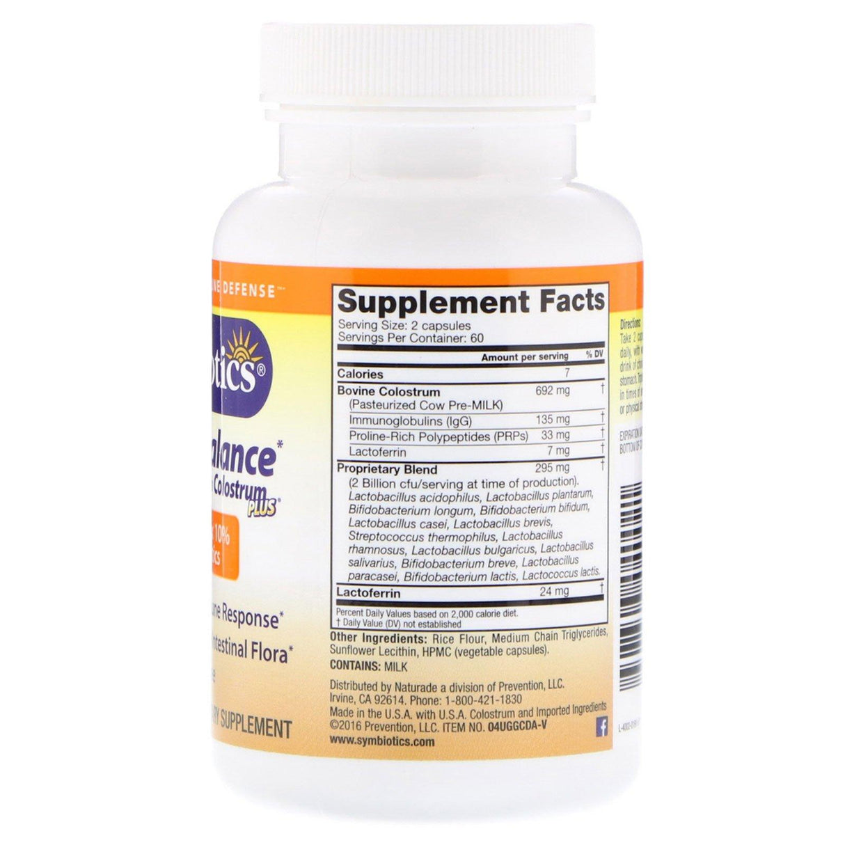 Symbiotics, Candida Balance with Colostrum Plus, 120 Veg Capsules - Supply Center USA