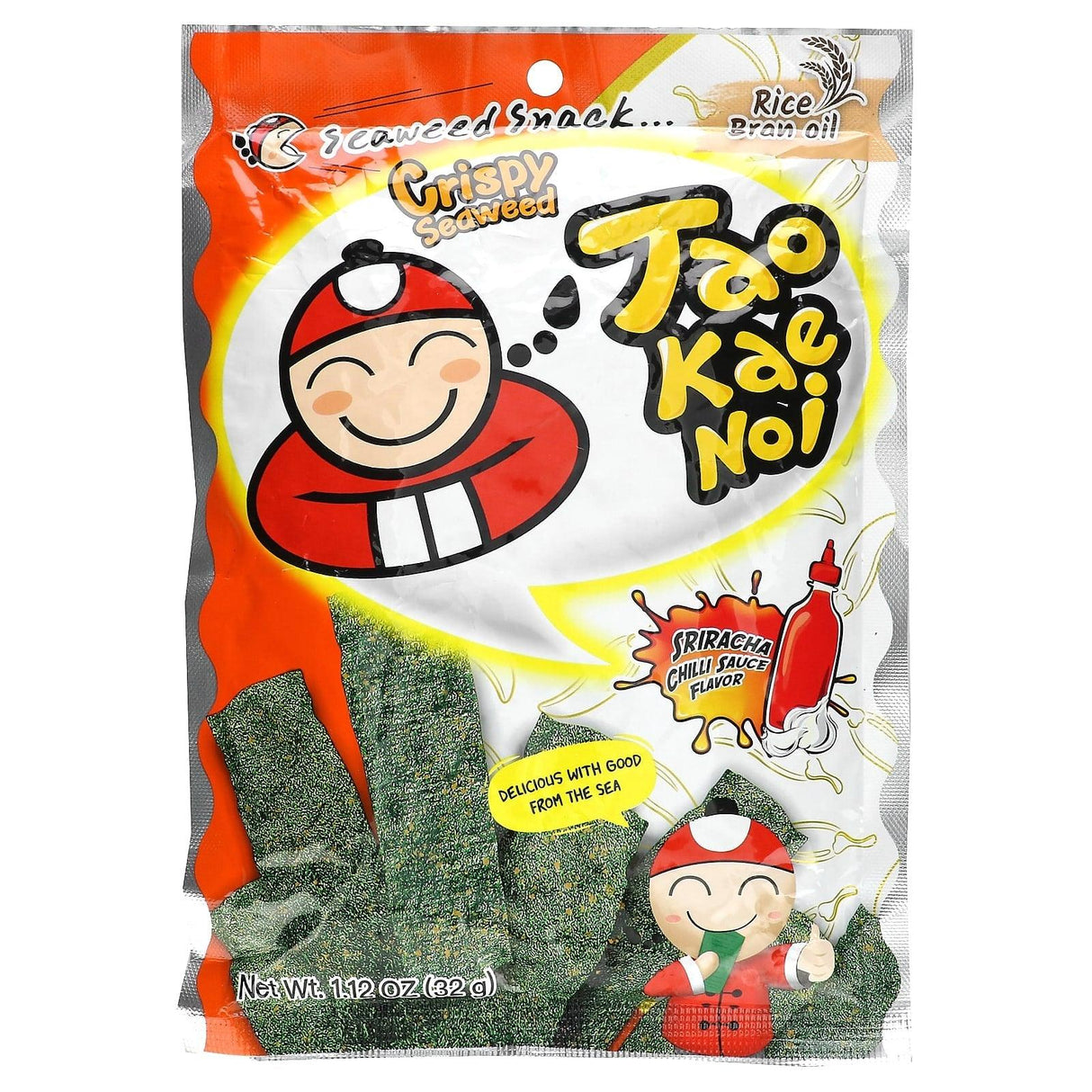 Tao Kae Noi, Crispy Seaweed Snack, Hot & Spicy , 1.12 oz (32 g) - Supply Center USA