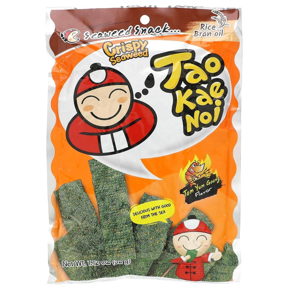 Tao Kae Noi, Crispy Seaweed Snack, Hot & Spicy , 1.12 oz (32 g) - Supply Center USA