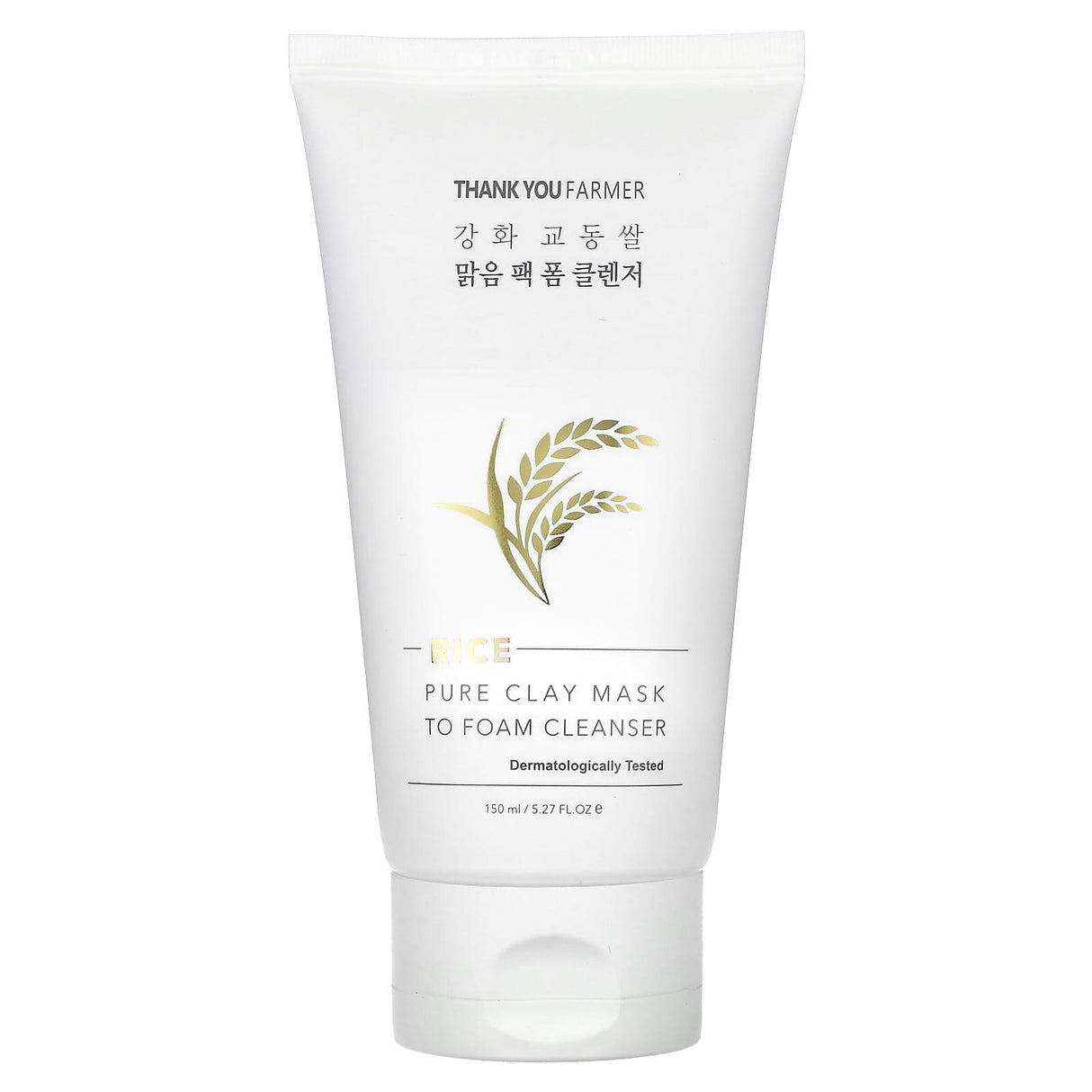 Thank You Farmer, Rice, Pure Clay Mask To Foam Cleanser, 5.27 fl oz (150 ml) - Supply Center USA
