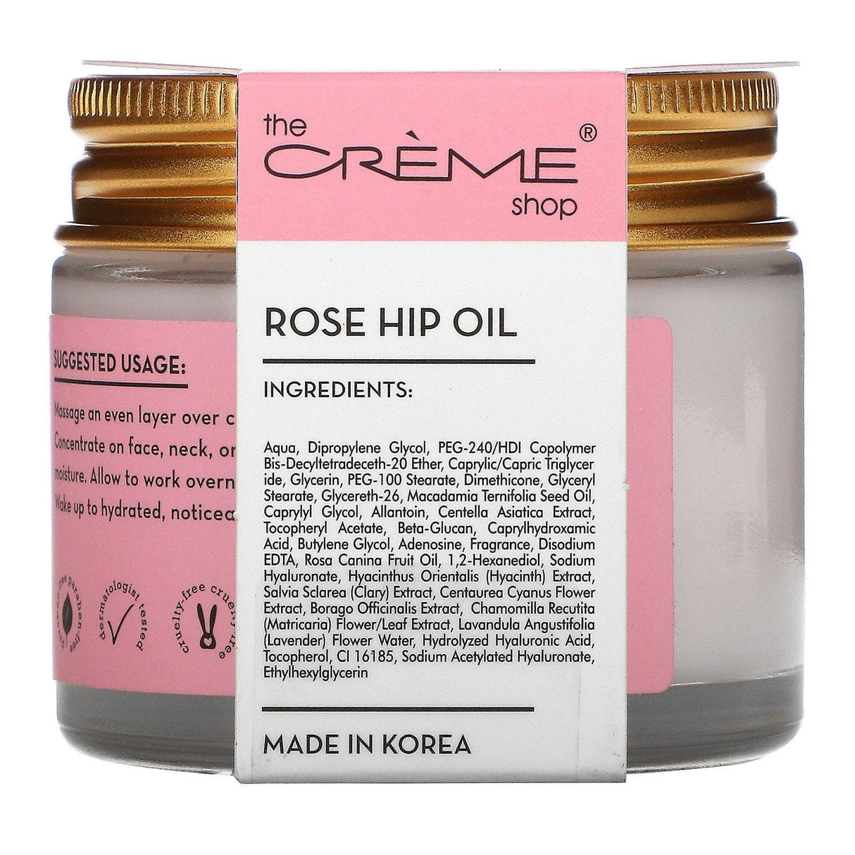 The Creme Shop, Gelee Beauty Mask, Overnight Treatment, Rose Hip Oil, 2.36 oz (70 ml) - Supply Center USA