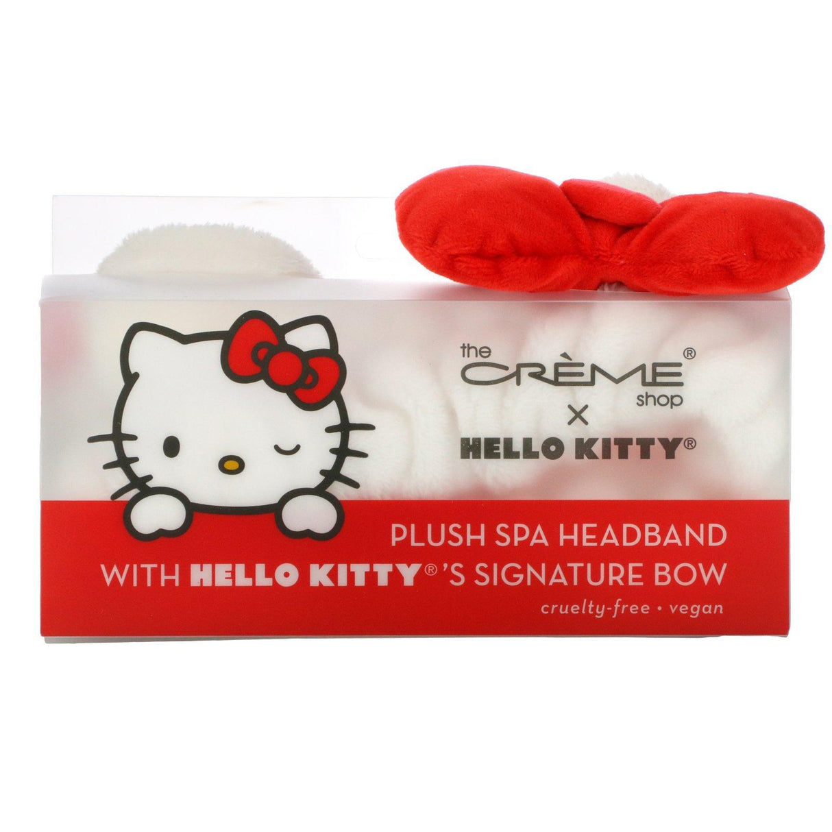 The Creme Shop, Hello Kitty Plush Spa Headband With Signature Bow, 1 Piece - Supply Center USA