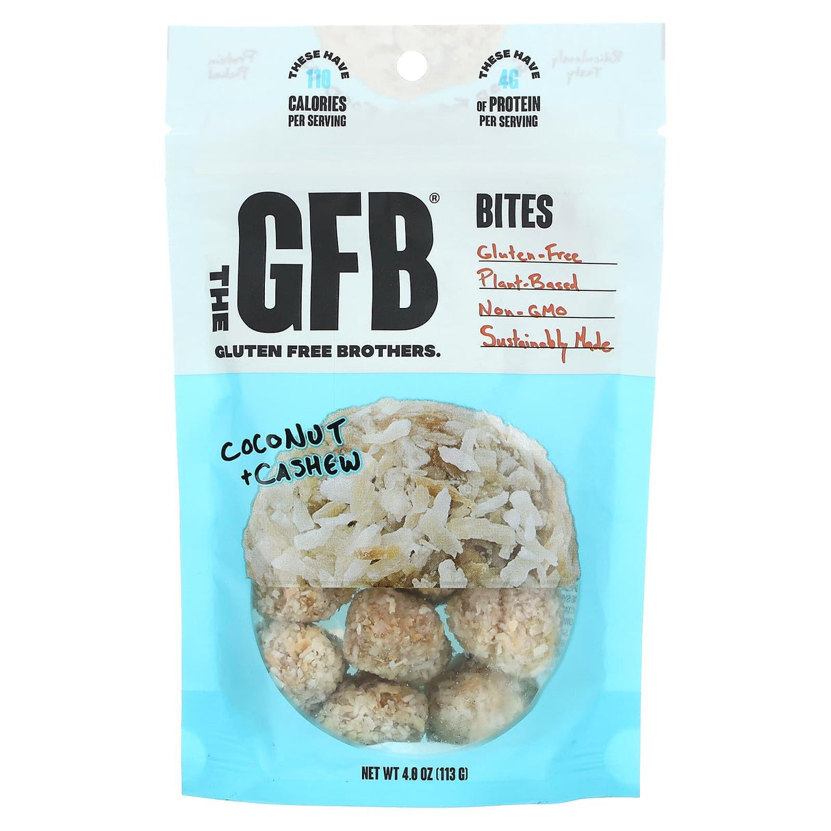 The GFB, Gluten Free Bites, Coconut + Cashew, 4 oz (113 g) - Supply Center USA
