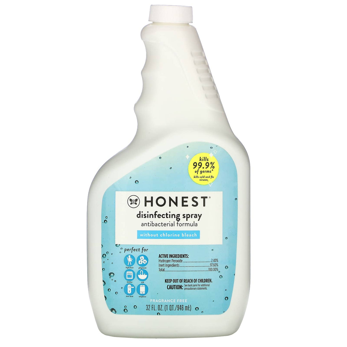 The Honest Company, Disinfecting Spray, Antibacterial Formula, 32 fl oz (946 ml) - Supply Center USA