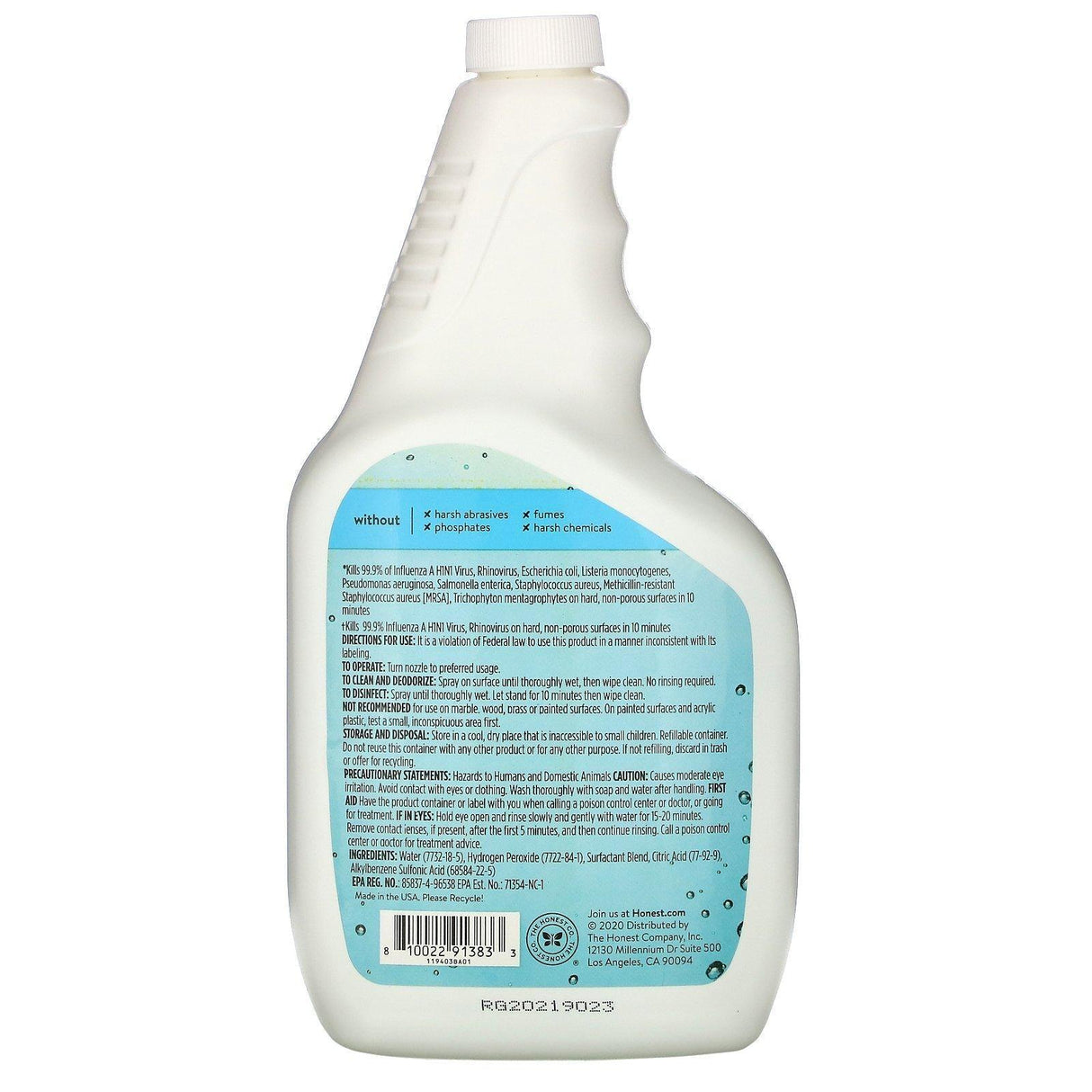 The Honest Company, Disinfecting Spray, Antibacterial Formula, 32 fl oz (946 ml) - Supply Center USA