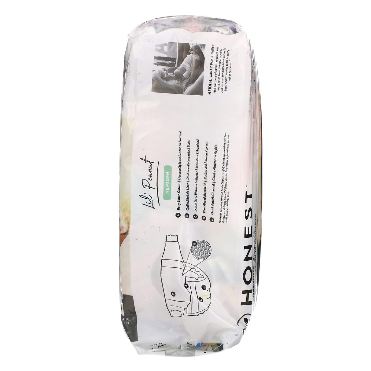 The Honest Company, Honest Diapers, Newborn, Less Than 10 Pounds, Rose Blossom, 32 Diapers - Supply Center USA
