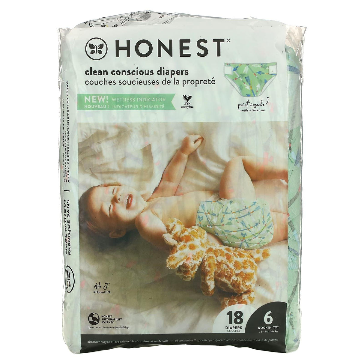 The Honest Company, Honest Diapers, Size 3, 16-28 lbs, Feelin Nauti, 27 Diapers - Supply Center USA