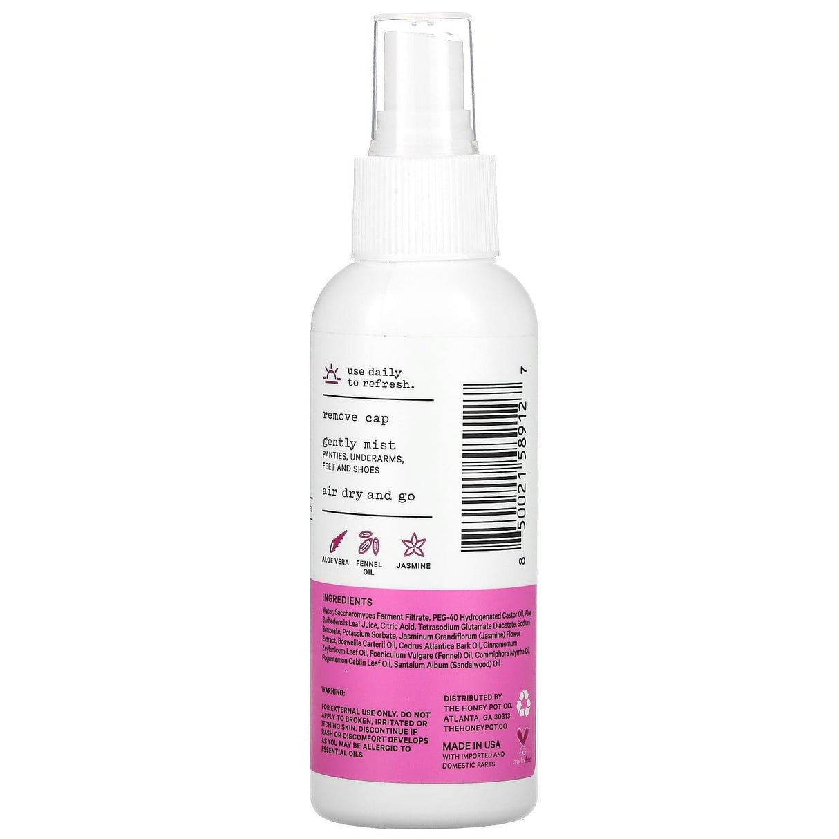 The Honey Pot Company, Panty Spray, Calming Lavender Rose, 4 fl oz (118 ml) - Supply Center USA