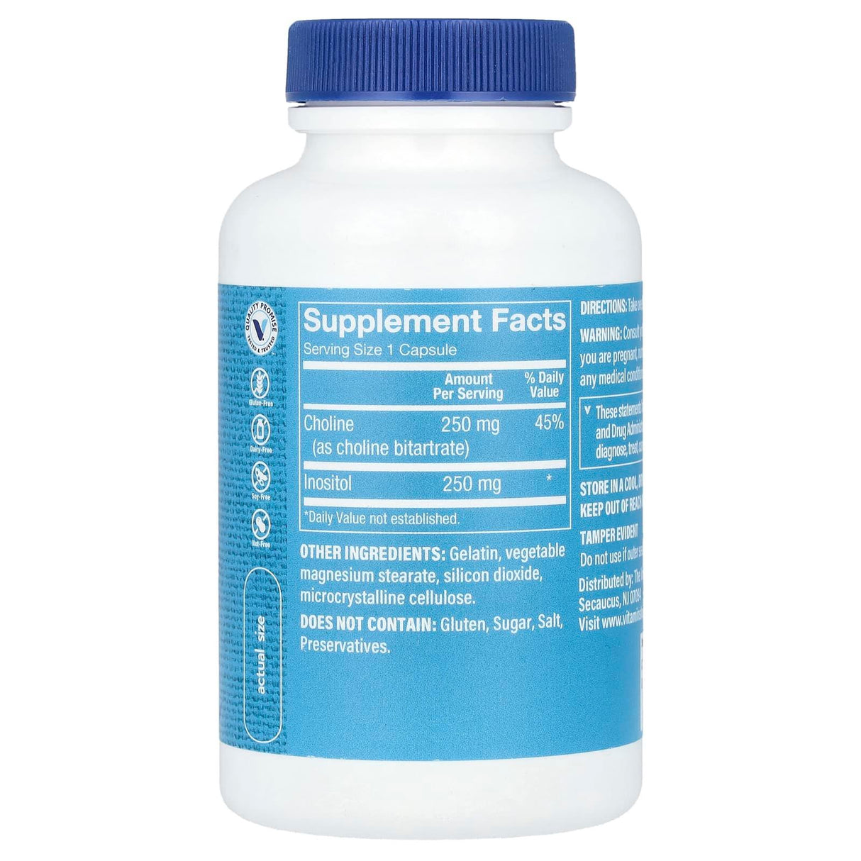 The Vitamin Shoppe, Choline & Inositol , 500 mg, 100 Capsules - Supply Center USA