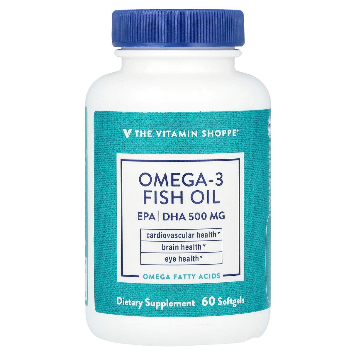 The Vitamin Shoppe, Omega-3 Fish Oil, EPA/DHA 500 mg, 60 Softgels - Supply Center USA