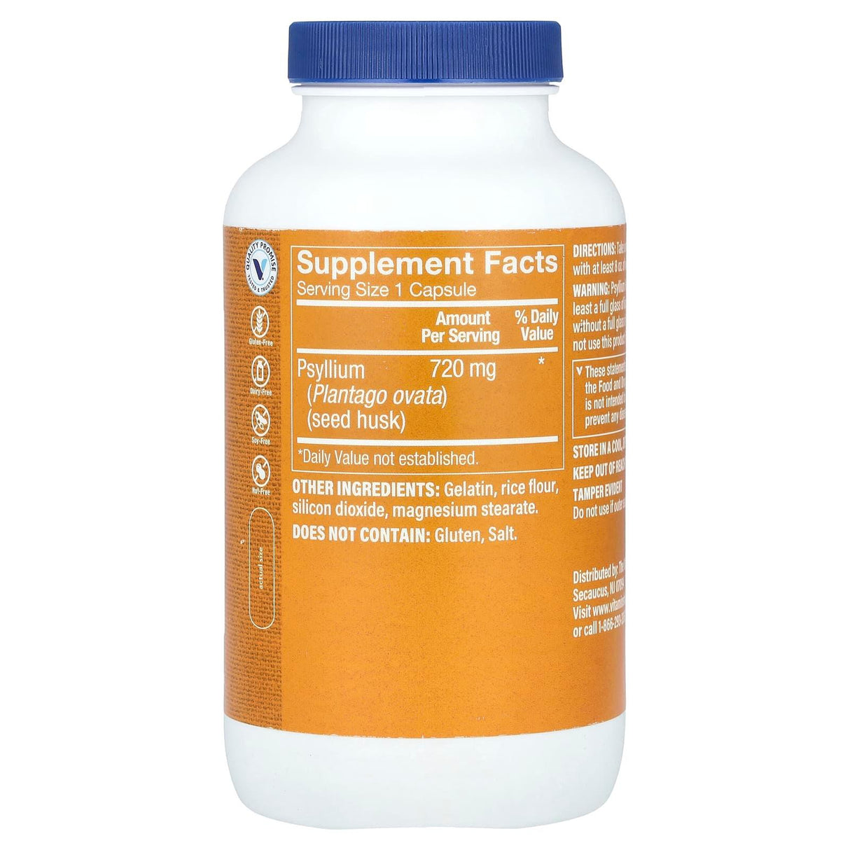 The Vitamin Shoppe, Psyllium Husks, 300 Capsules - Supply Center USA